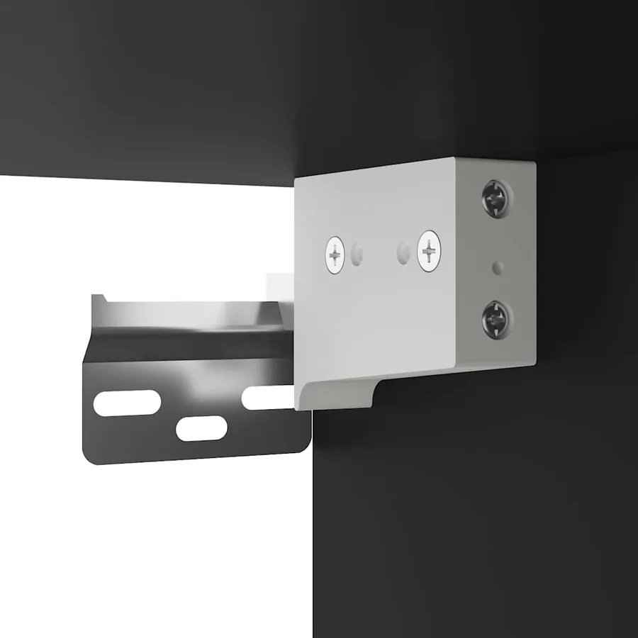 Tables de chevet murales avec lumières LED 2 pcs noir - 13