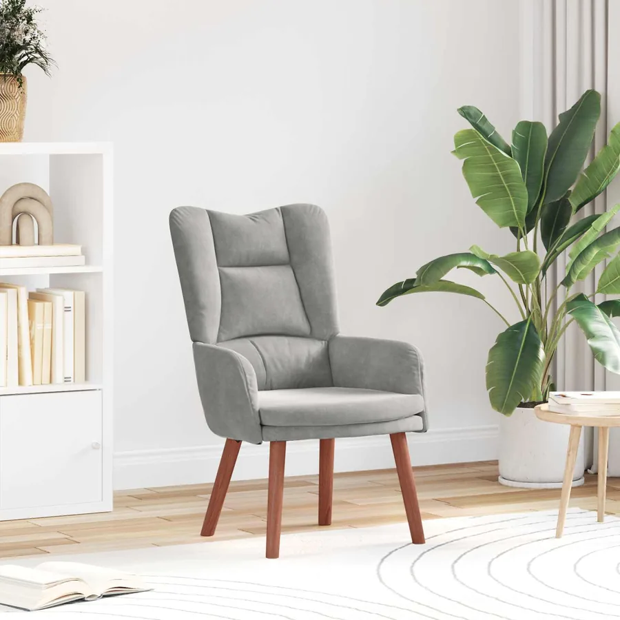 fauteuil Gris clair 63 x 67 x 94 cm Velours
