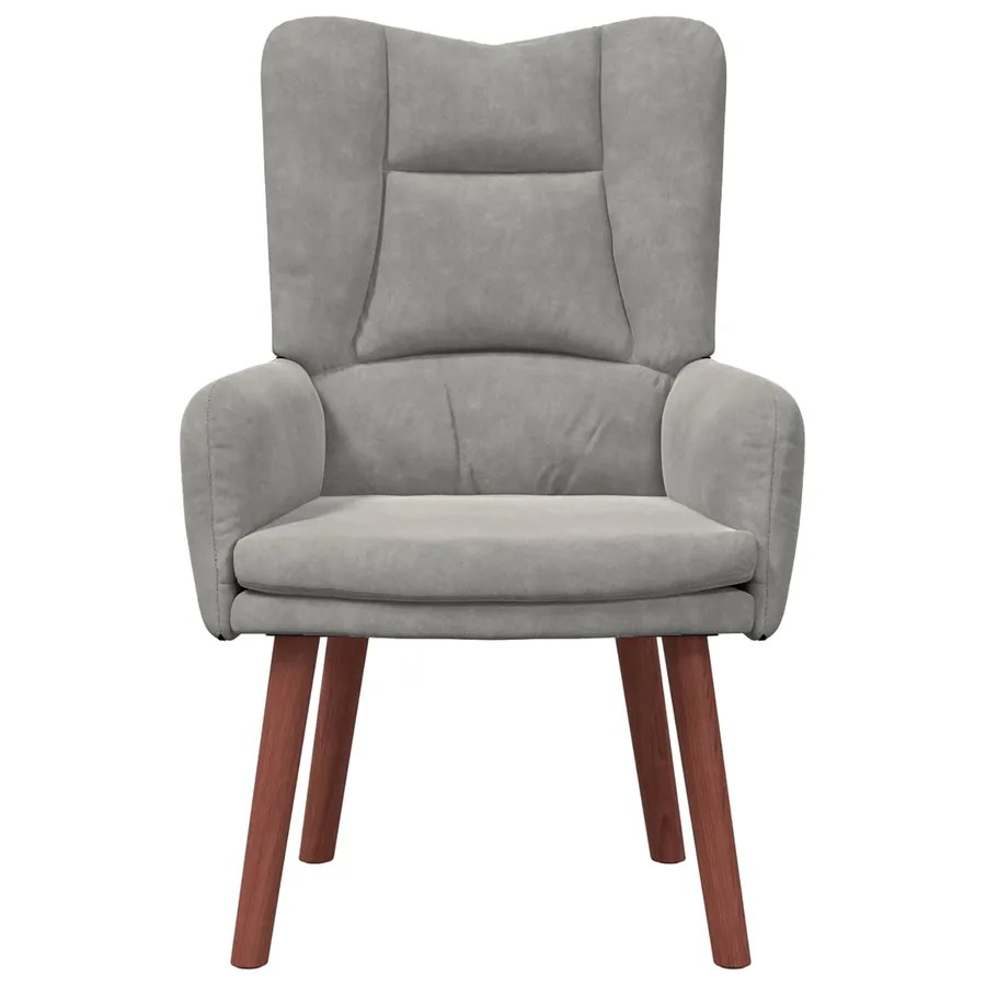 fauteuil Gris clair 63 x 67 x 94 cm Velours - 4