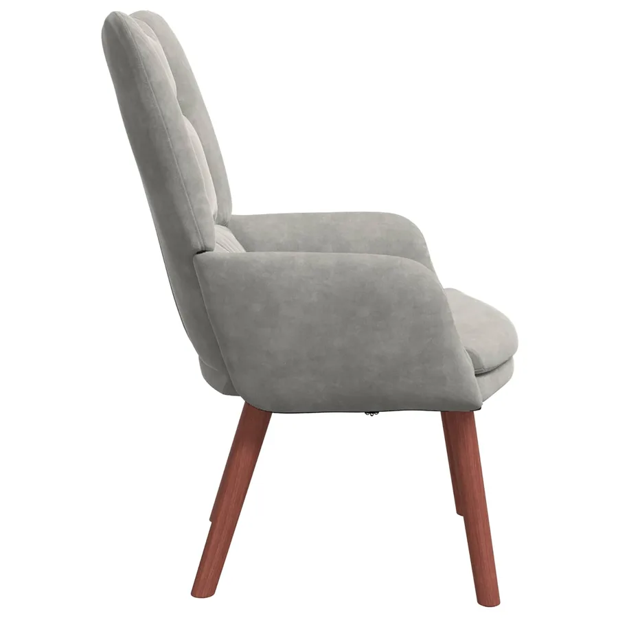 fauteuil Gris clair 63 x 67 x 94 cm Velours - 5