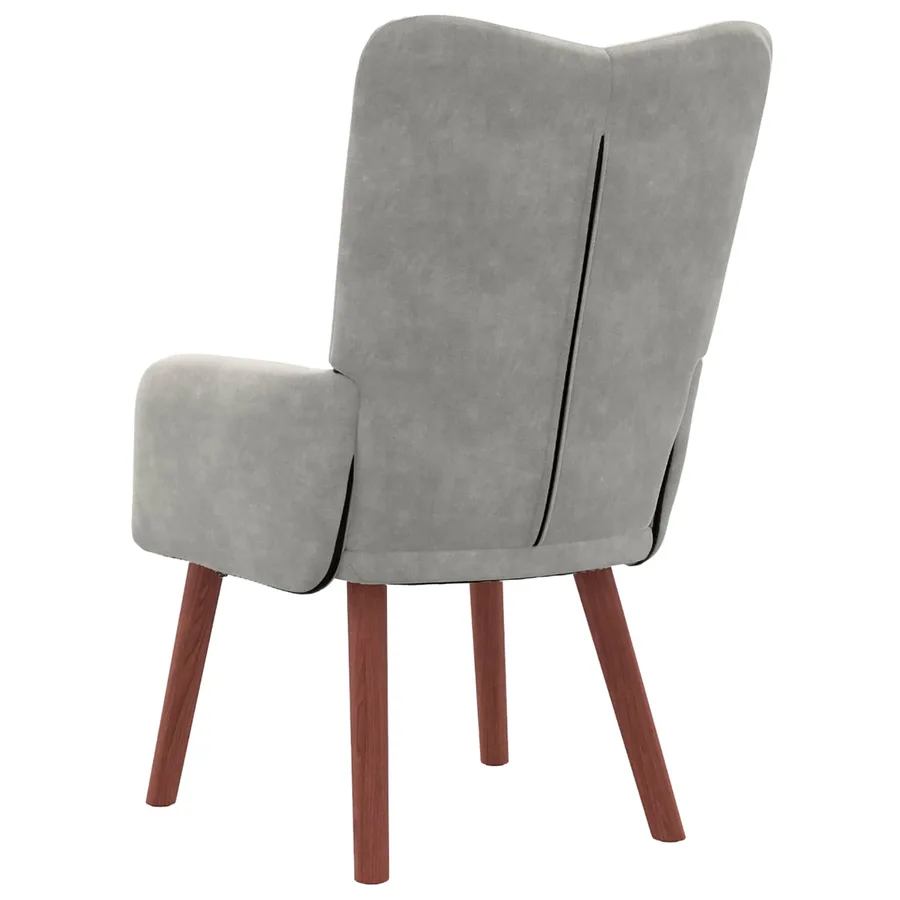 fauteuil Gris clair 63 x 67 x 94 cm Velours - 6
