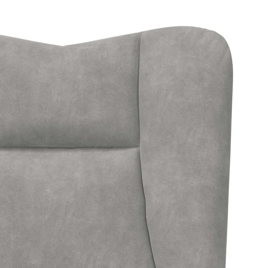 fauteuil Gris clair 63 x 67 x 94 cm Velours - 7