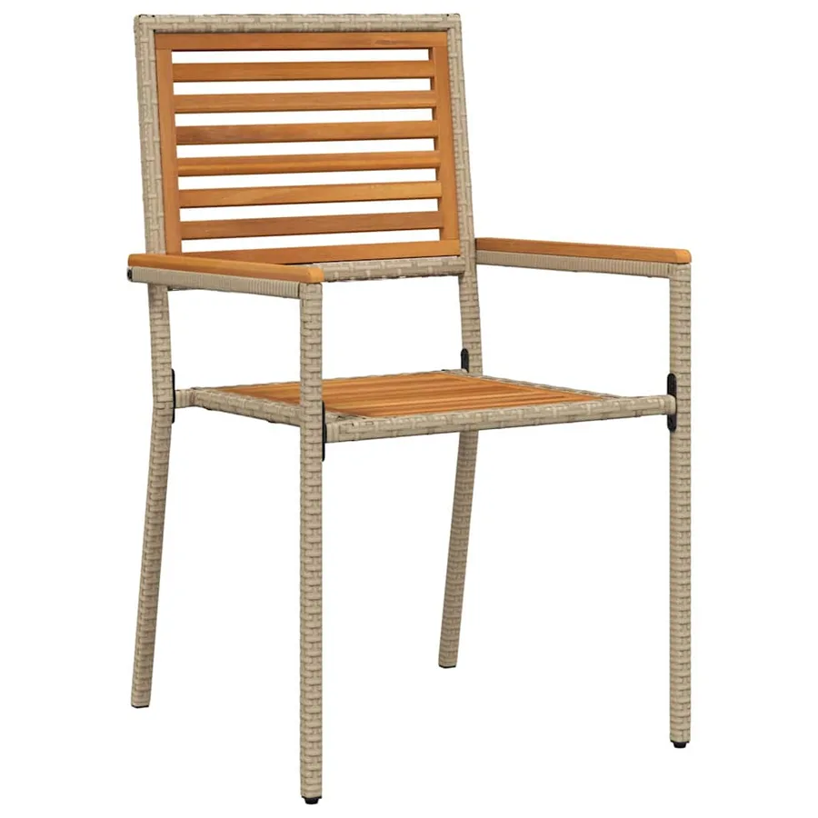 Chaises empilables de jardin 2 pcs Marron et beige - 4