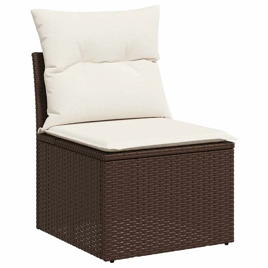 Ensemble de canapé de jardin 6 pcs Marron Poly Rattan - 5