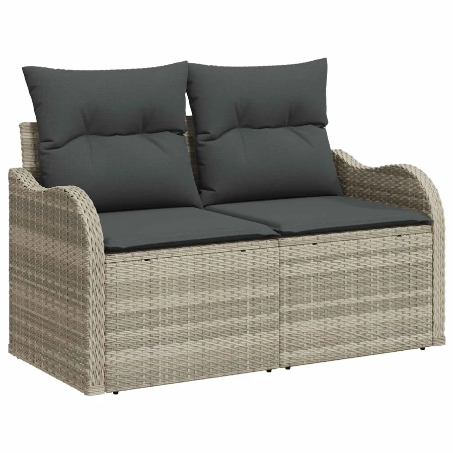 Canapé de jardin Gris clair 121 x 62 x 69cm polyrotin - 2