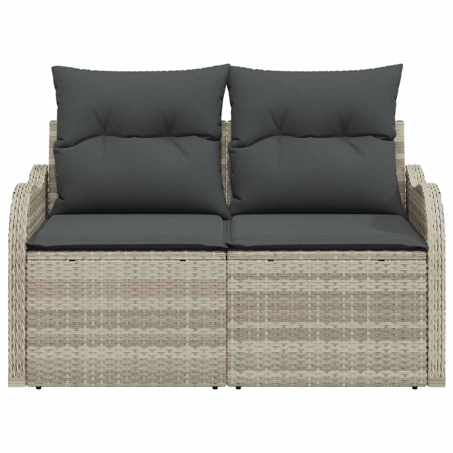 Canapé de jardin Gris clair 121 x 62 x 69cm polyrotin - 4
