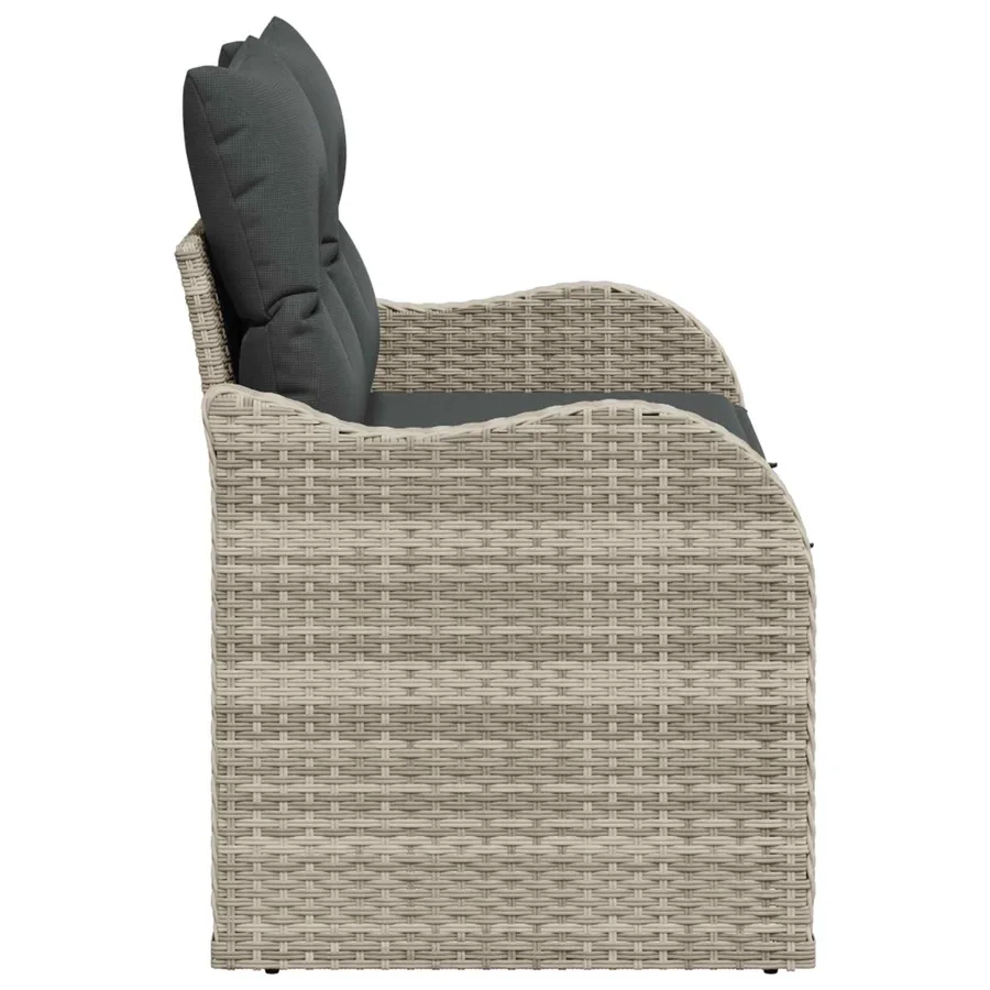 Canapé de jardin Gris clair 121 x 62 x 69cm polyrotin - 5
