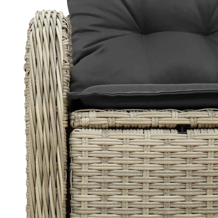 Canapé de jardin Gris clair 121 x 62 x 69cm polyrotin - 7