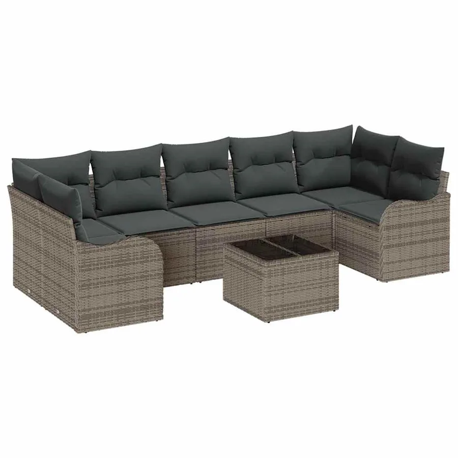 Ensemble de canapé de jardin Gris 55 x 55 x 37 cm polyrotin - 2