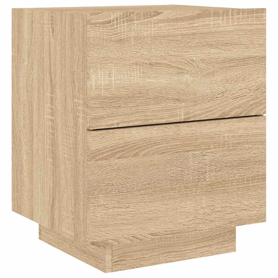 Armoire de chevet avec lumières LED chêne sonoma - 3