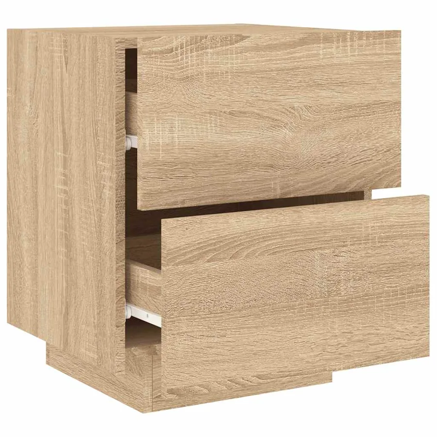 Armoire de chevet avec lumières LED chêne sonoma - 6