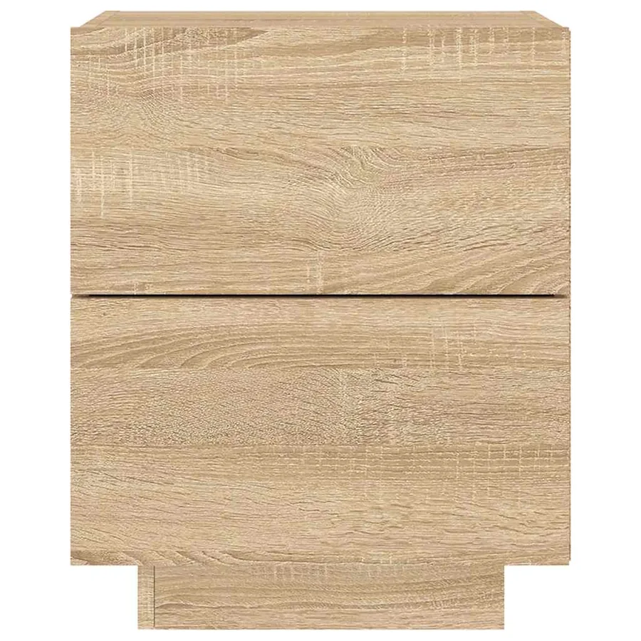 Armoire de chevet avec lumières LED chêne sonoma - 7