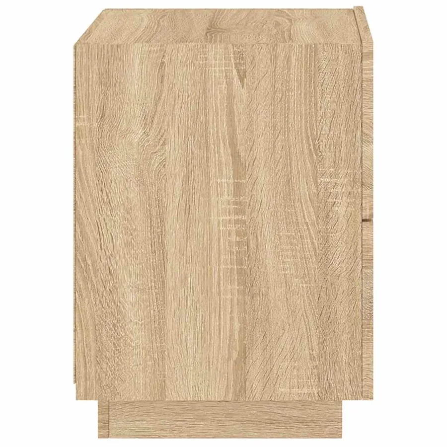 Armoire de chevet avec lumières LED chêne sonoma - 8