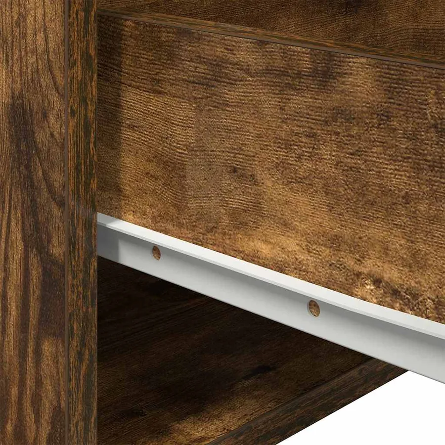 Table de chevet murale avec lumières LED chêne fumé - 12