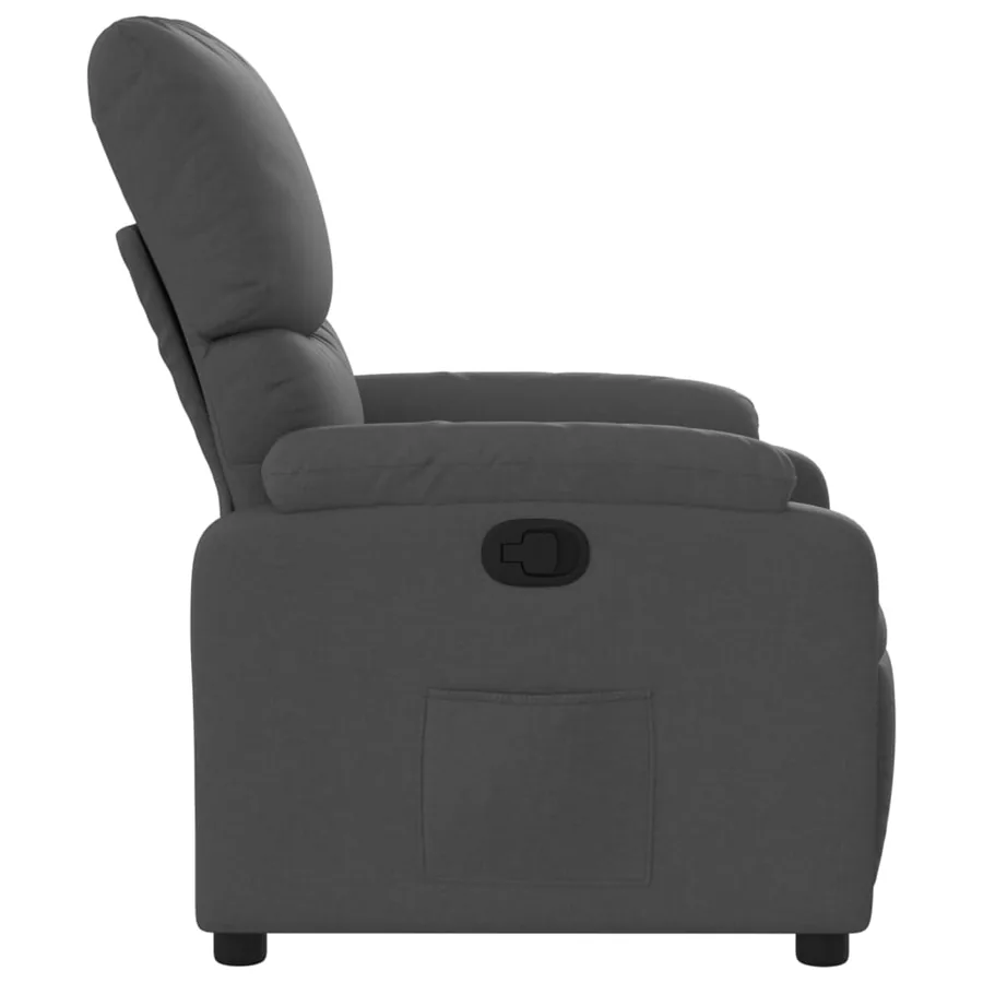 Fauteuil inclinable en tissu gris foncé - 7