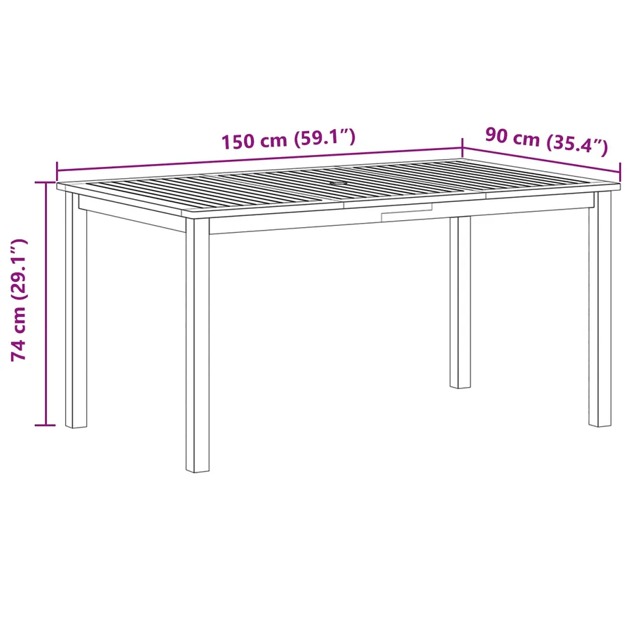 Ensemble de salle à manger pour jardin 7 pcs Gris - 8