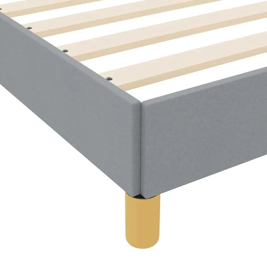Lit à ressorts avec matelas Gris clair 100 x 200 cm tissu - 10