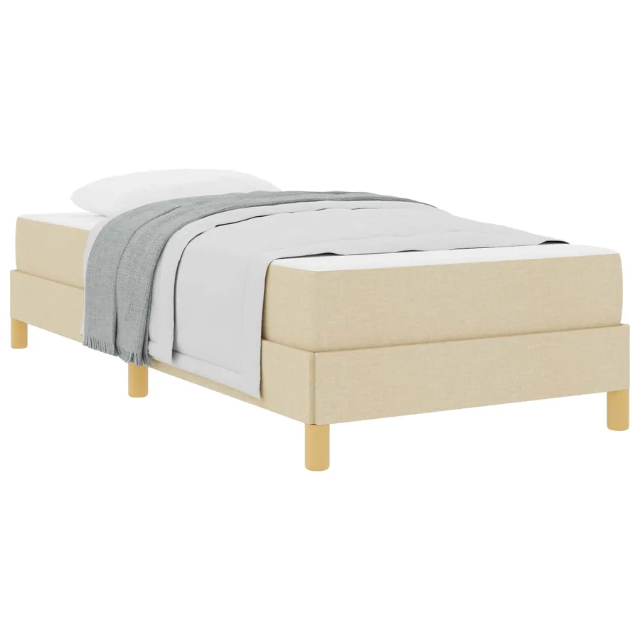 Lit à ressorts avec matelas Crème 90 x 200 cm tissu - 2