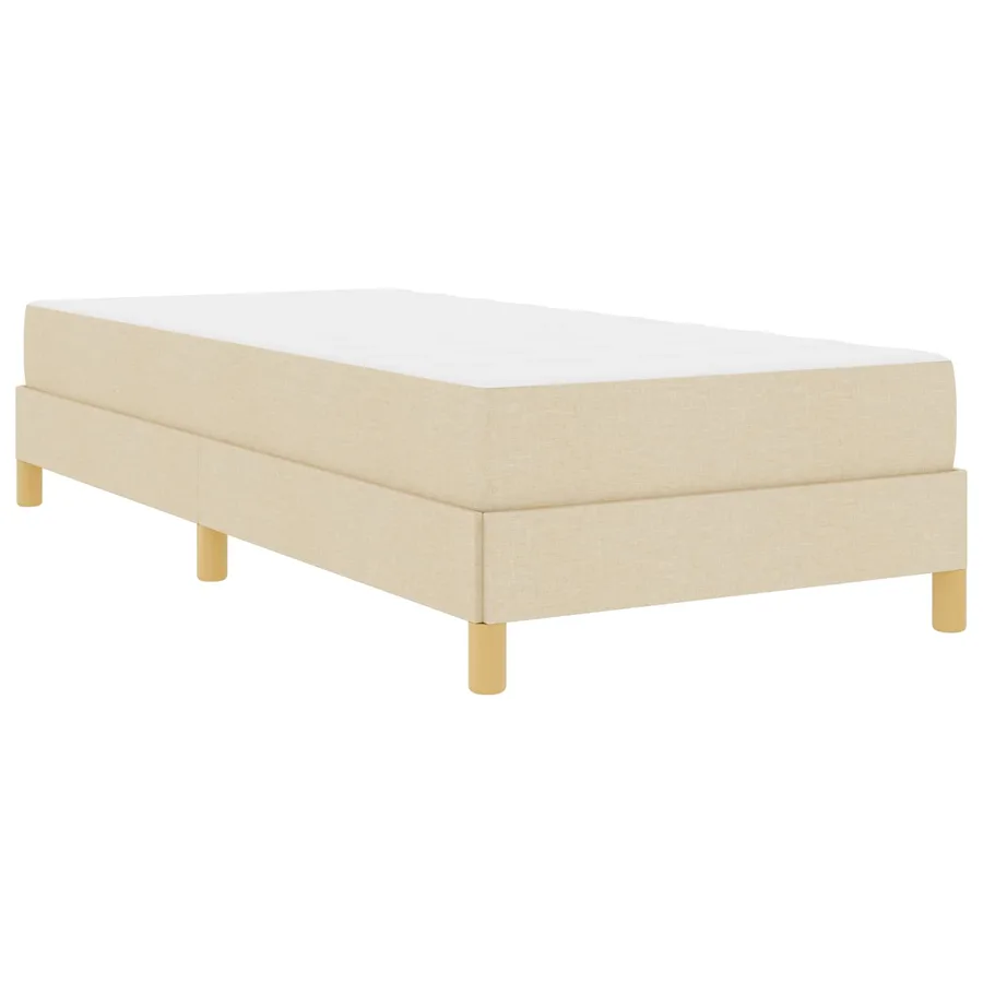Lit à ressorts avec matelas Crème 90 x 200 cm tissu - 4