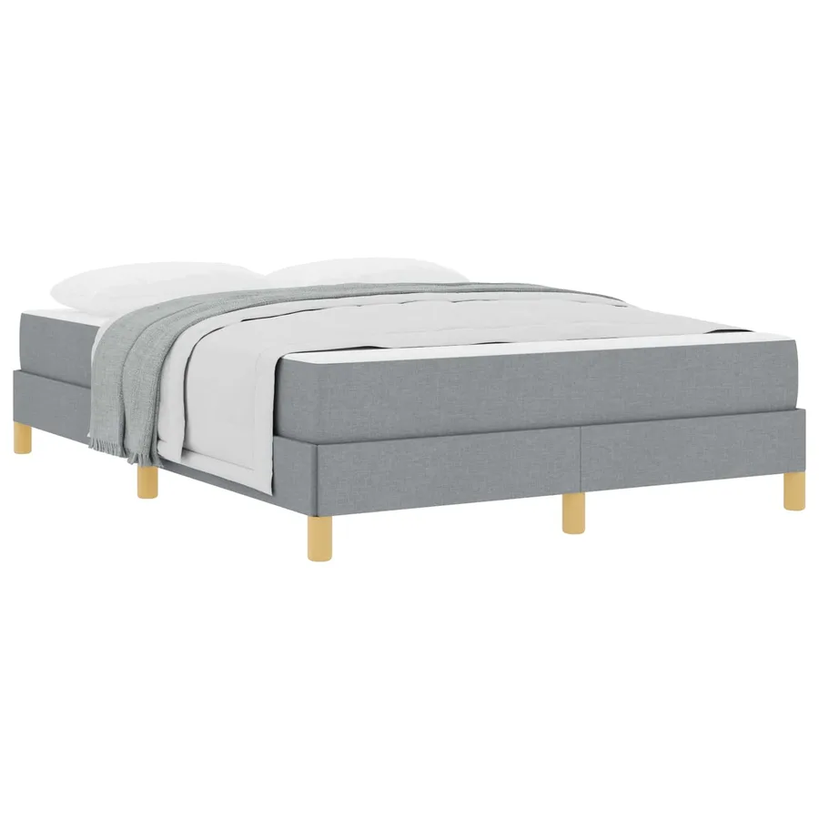 Lit à ressorts avec matelas Gris clair 160 x 200 cm tissu - 2
