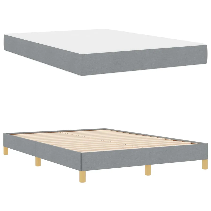 Lit à ressorts avec matelas Gris clair 160 x 200 cm tissu - 5