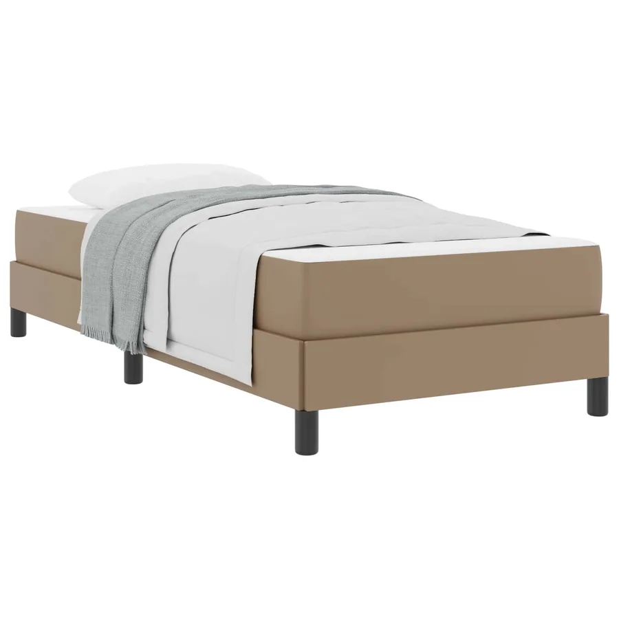 Cadre de lit avec matelas Cappuccino 90 x 200 cm tissu - 2