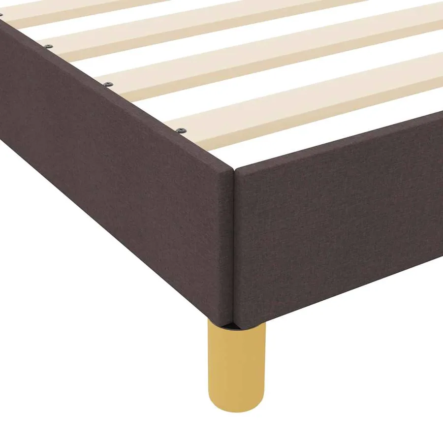 Lit à ressorts avec matelas Marron foncé 160 x 200 cm tissu - 10