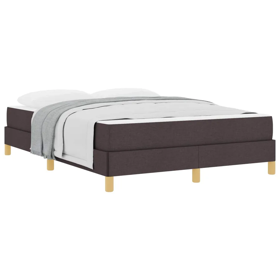 Lit à ressorts avec matelas Marron foncé 160 x 200 cm tissu - 2