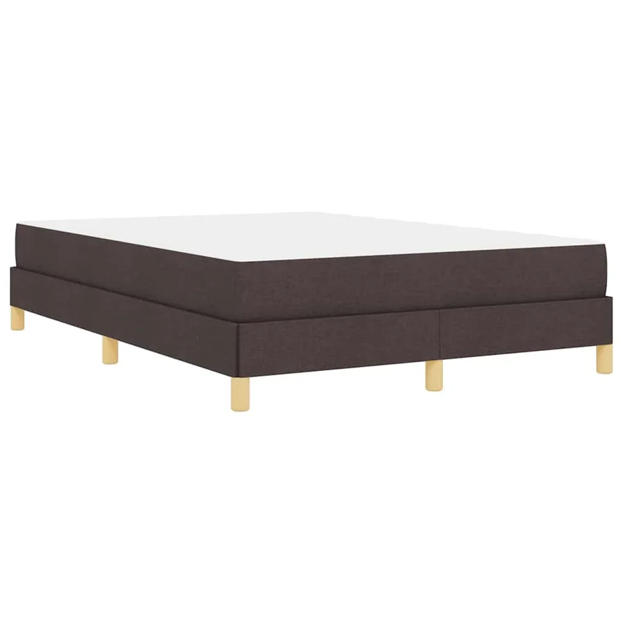 Lit à ressorts avec matelas Marron foncé 160 x 200 cm tissu - 9