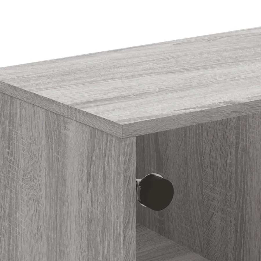 Table basse avec portes en verre sonoma gris 68,5x50x50 cm - 8