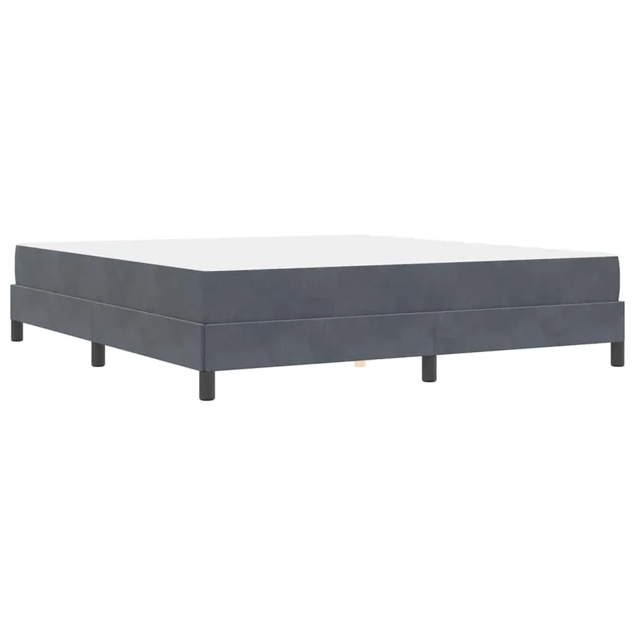 Lit à ressorts avec matelas Gris foncé 180 x 200 cm tissu - 9