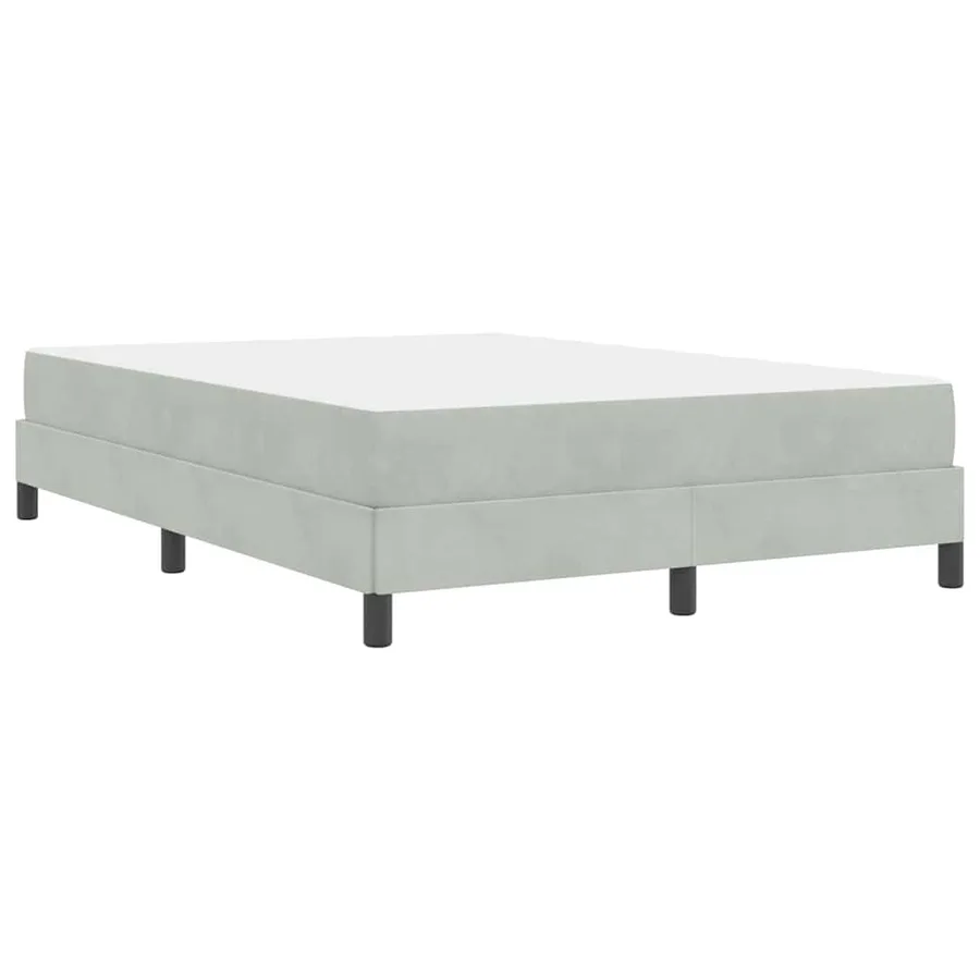 Lit à ressorts avec matelas Gris clair 140 x 210 cm tissu - 7