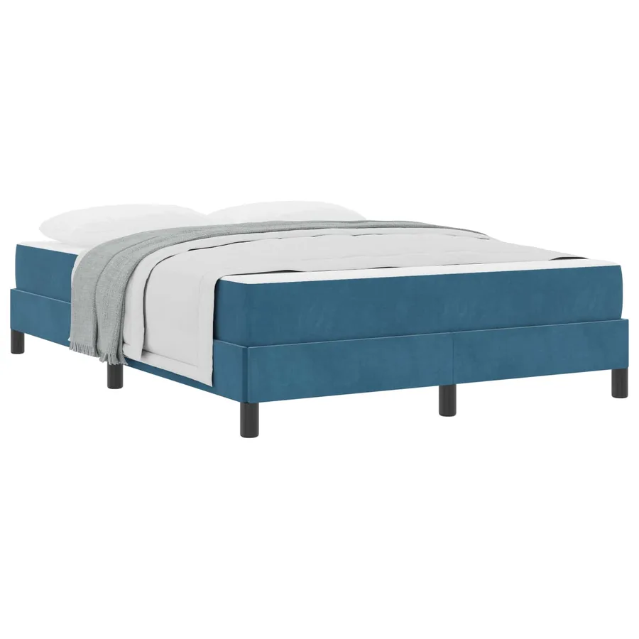 Lit à ressorts avec matelas Bleu foncé 140 x 220 cm tissu - 2