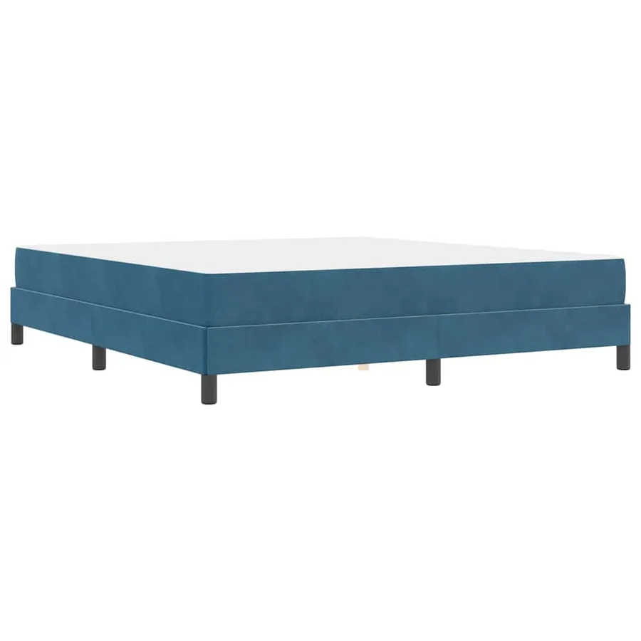 Lit à ressorts avec matelas Bleu foncé 180 x 220 cm tissu - 7