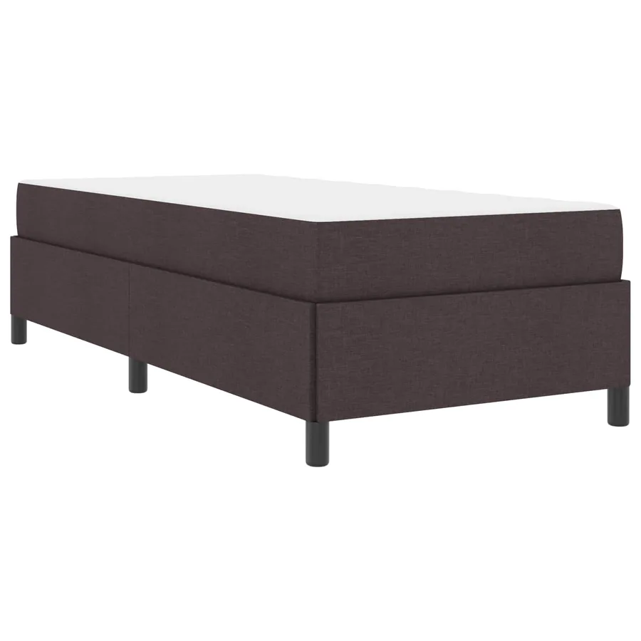 Lit à ressorts Marron foncé 90 x 200 cm tissu - 4