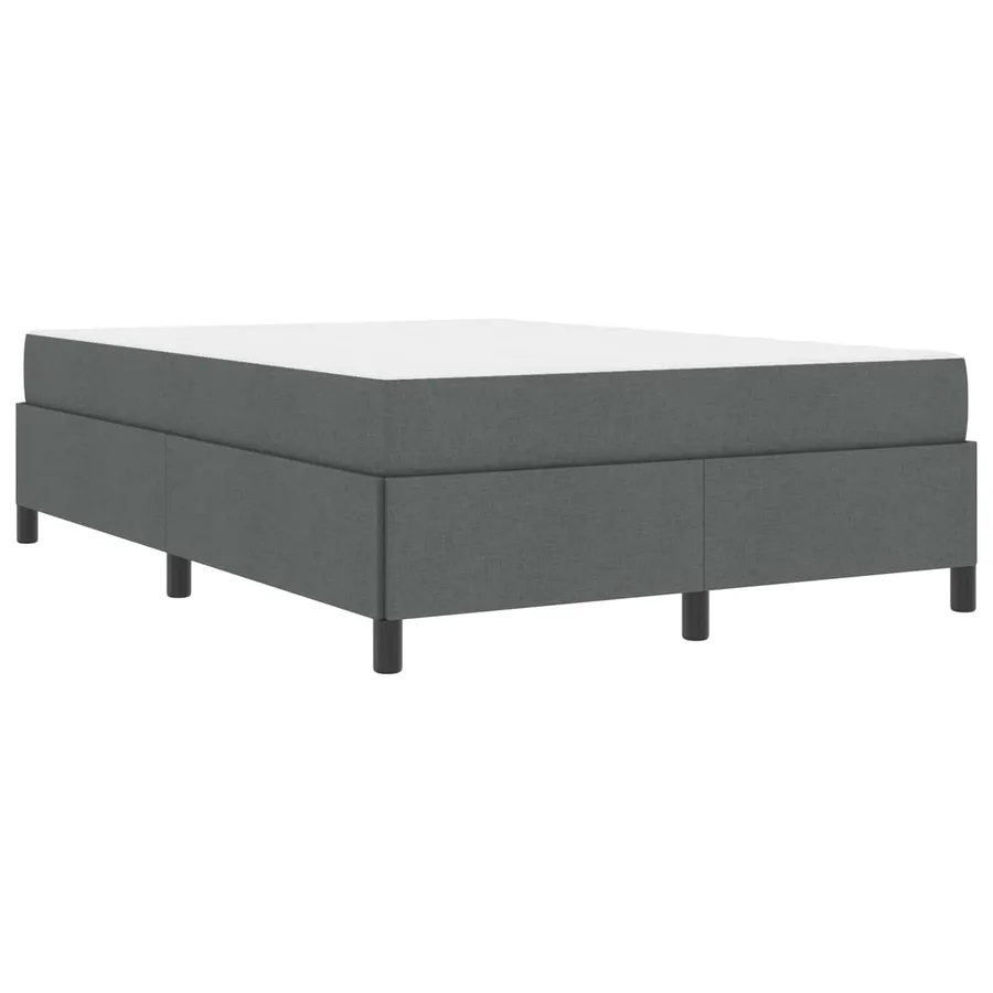 Lit à ressorts avec matelas Gris foncé 140 x 190 cm tissu - 4