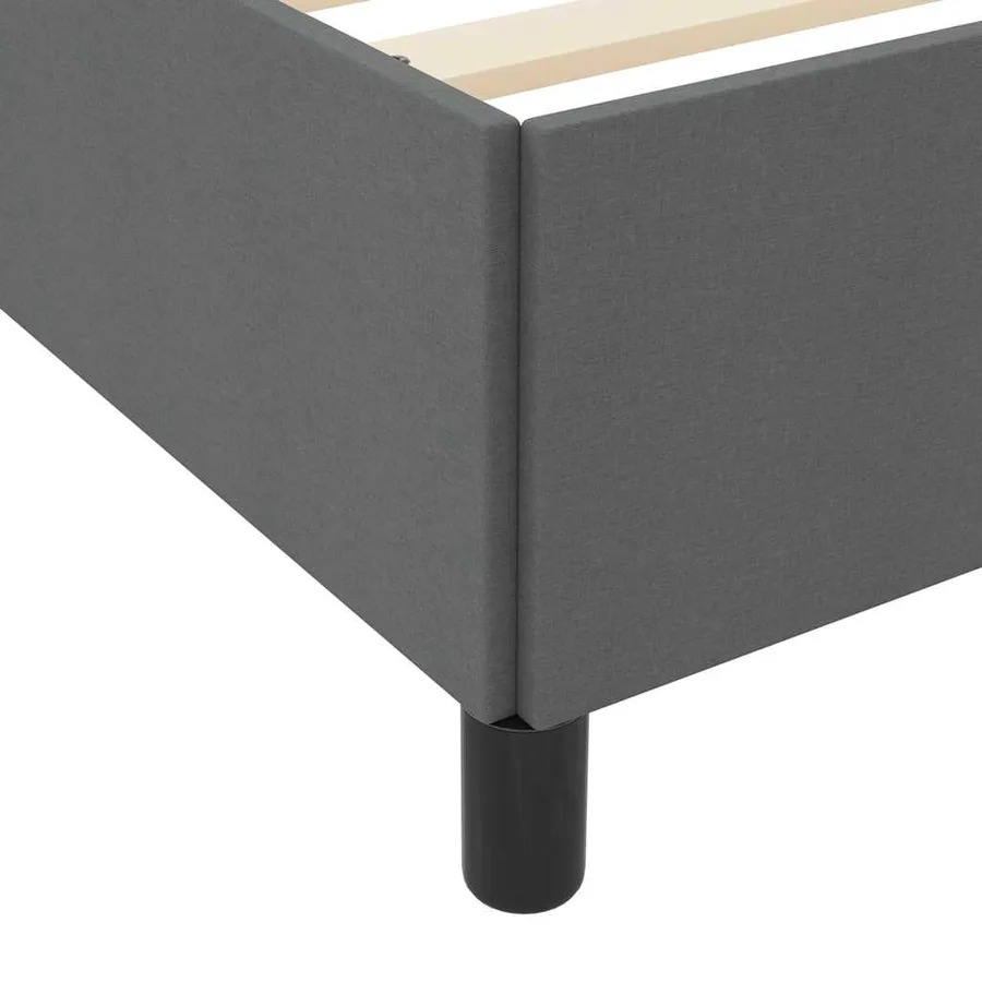 Lit à ressorts avec matelas Gris foncé 140 x 190 cm tissu - 8