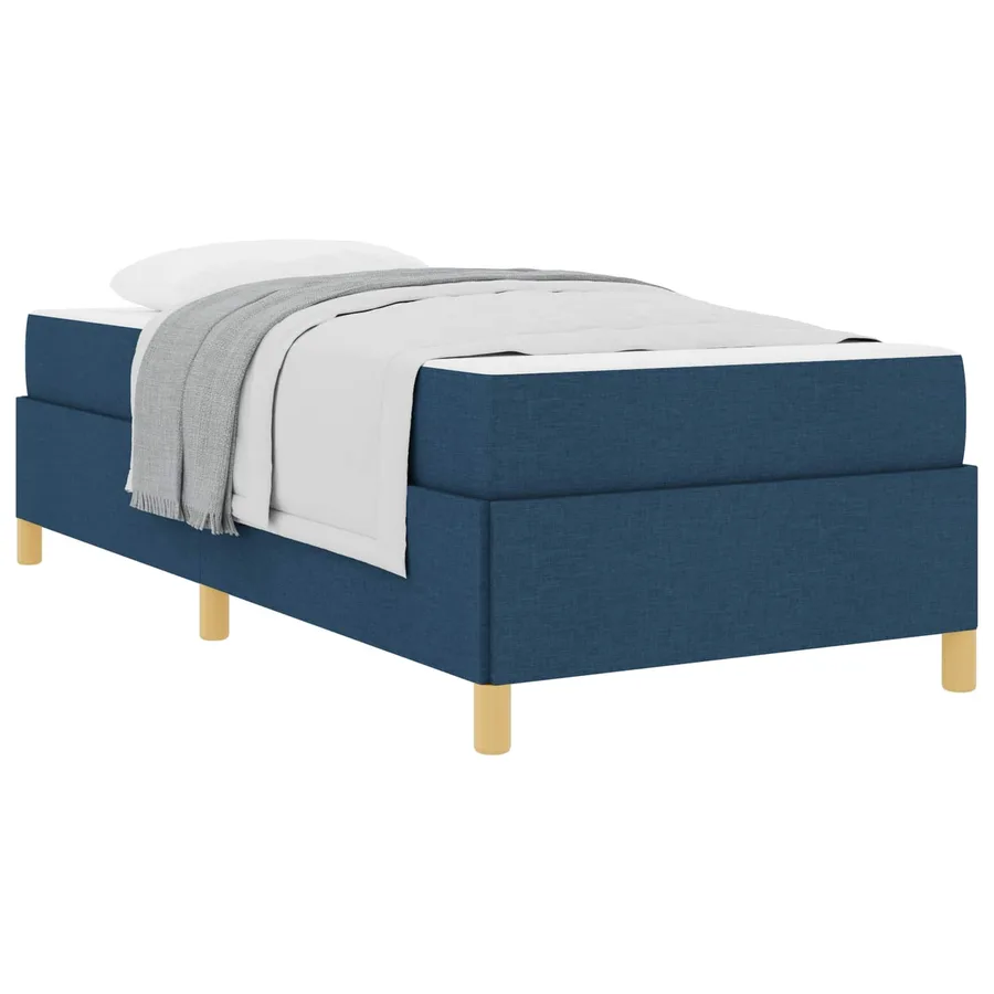 Cadre de lit avec matelas Bleu 80 x 200 cm tissu - 2