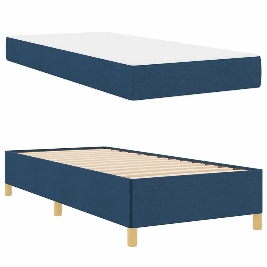 Cadre de lit avec matelas Bleu 80 x 200 cm tissu - 6