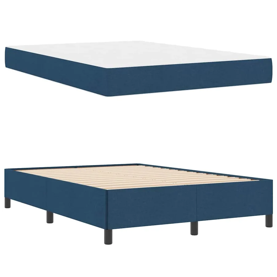 Lit à ressorts Bleu 140 x 200 cm tissu - 6