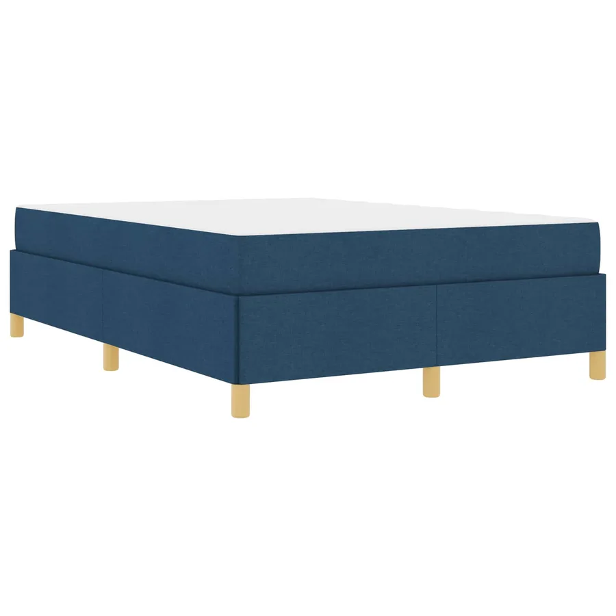 Cadre de lit avec matelas Bleu 160 x 200 cm tissu - 4