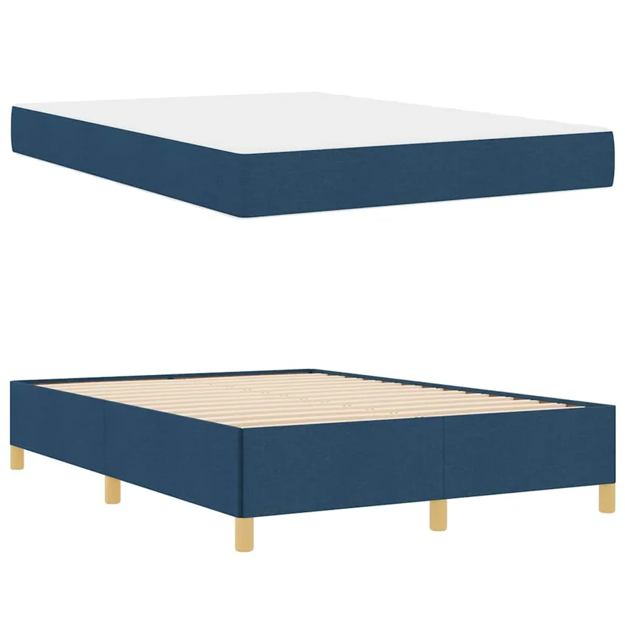 Cadre de lit avec matelas Bleu 160 x 200 cm tissu - 6