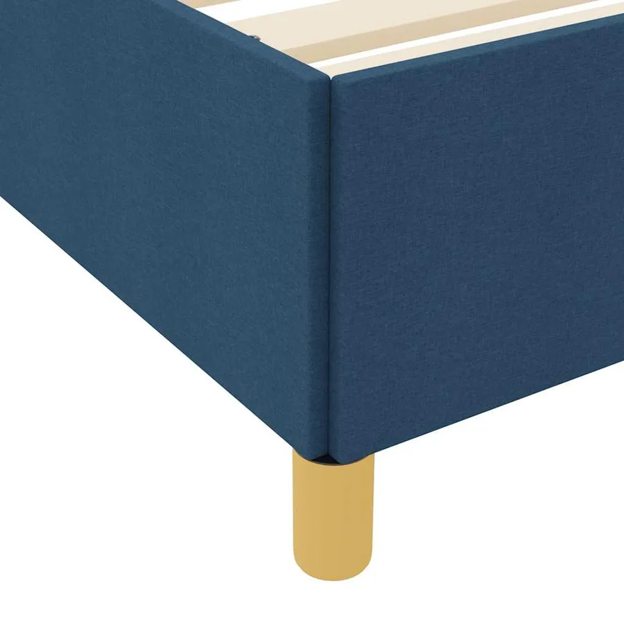 Cadre de lit avec matelas Bleu 160 x 200 cm tissu - 8