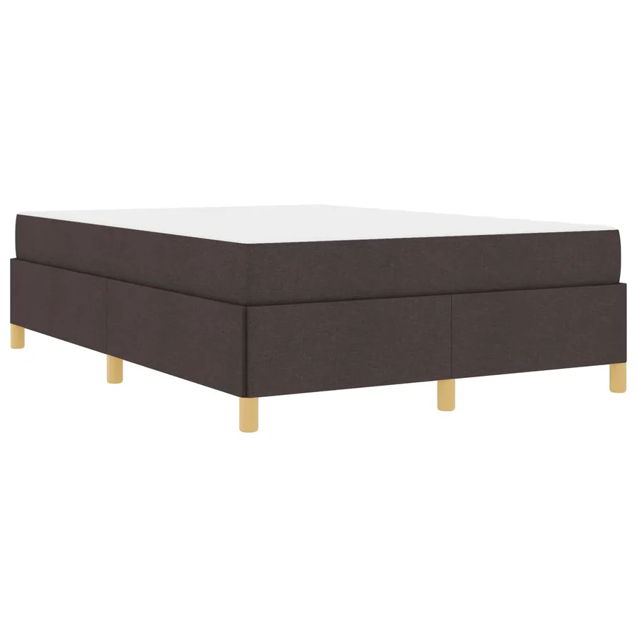 Cadre de lit avec matelas Marron foncé 140 x 190 cm tissu - 4
