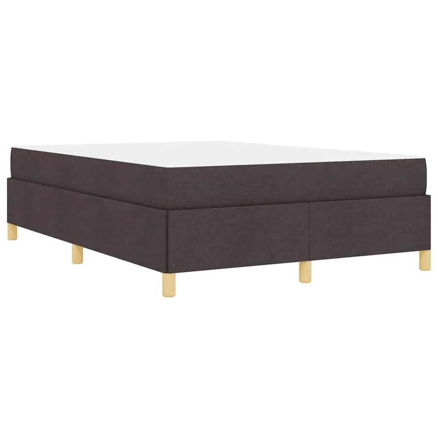 Cadre de lit avec matelas Marron foncé 140 x 190 cm tissu - 9