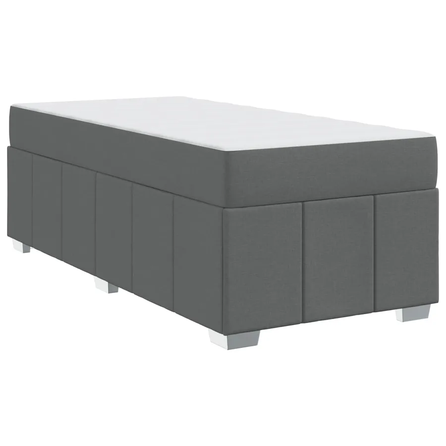 Cadre de lit avec matelas Gris foncé 90 x 190 cm tissu - 4