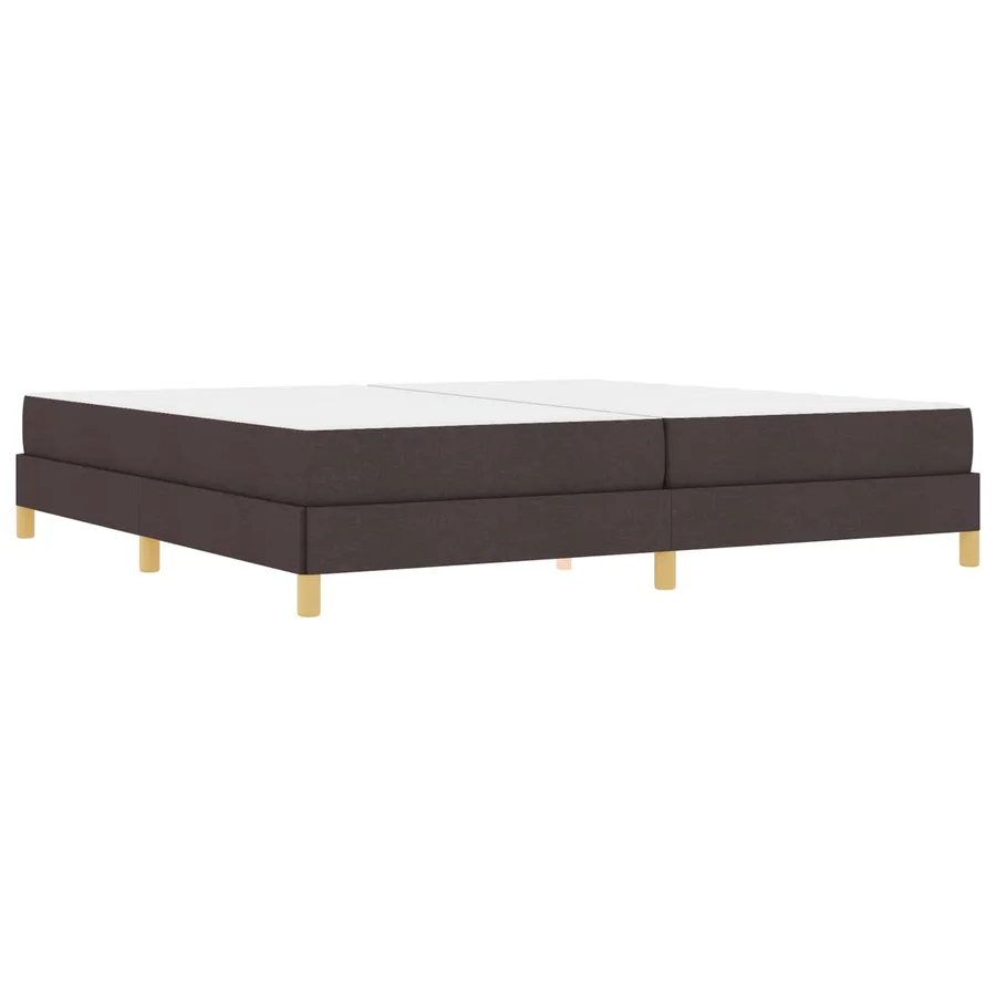 Lit à ressorts avec matelas Marron foncé 200 x 200 cm tissu - 2