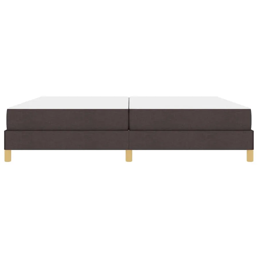 Lit à ressorts avec matelas Marron foncé 200 x 200 cm tissu - 5