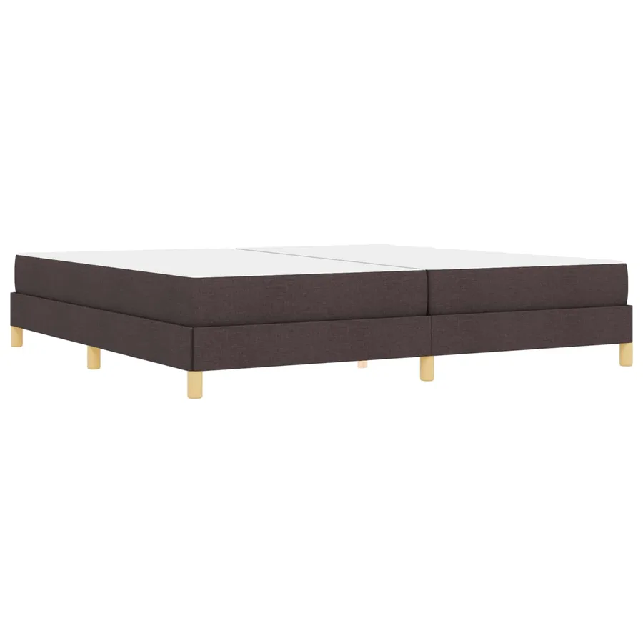 Lit à ressorts avec matelas Marron foncé 200 x 200 cm tissu - 7