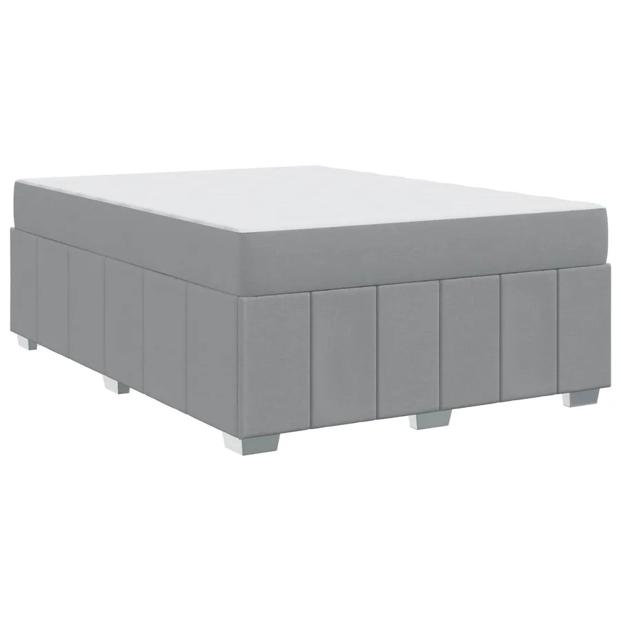 Cadre de lit avec matelas Gris clair 140 x 200 cm tissu - 4